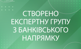 СТВОРЕНО ЕКСПЕРТНУ ГРУПУ З БАНКІВСЬКОГО НАПРЯМКУ